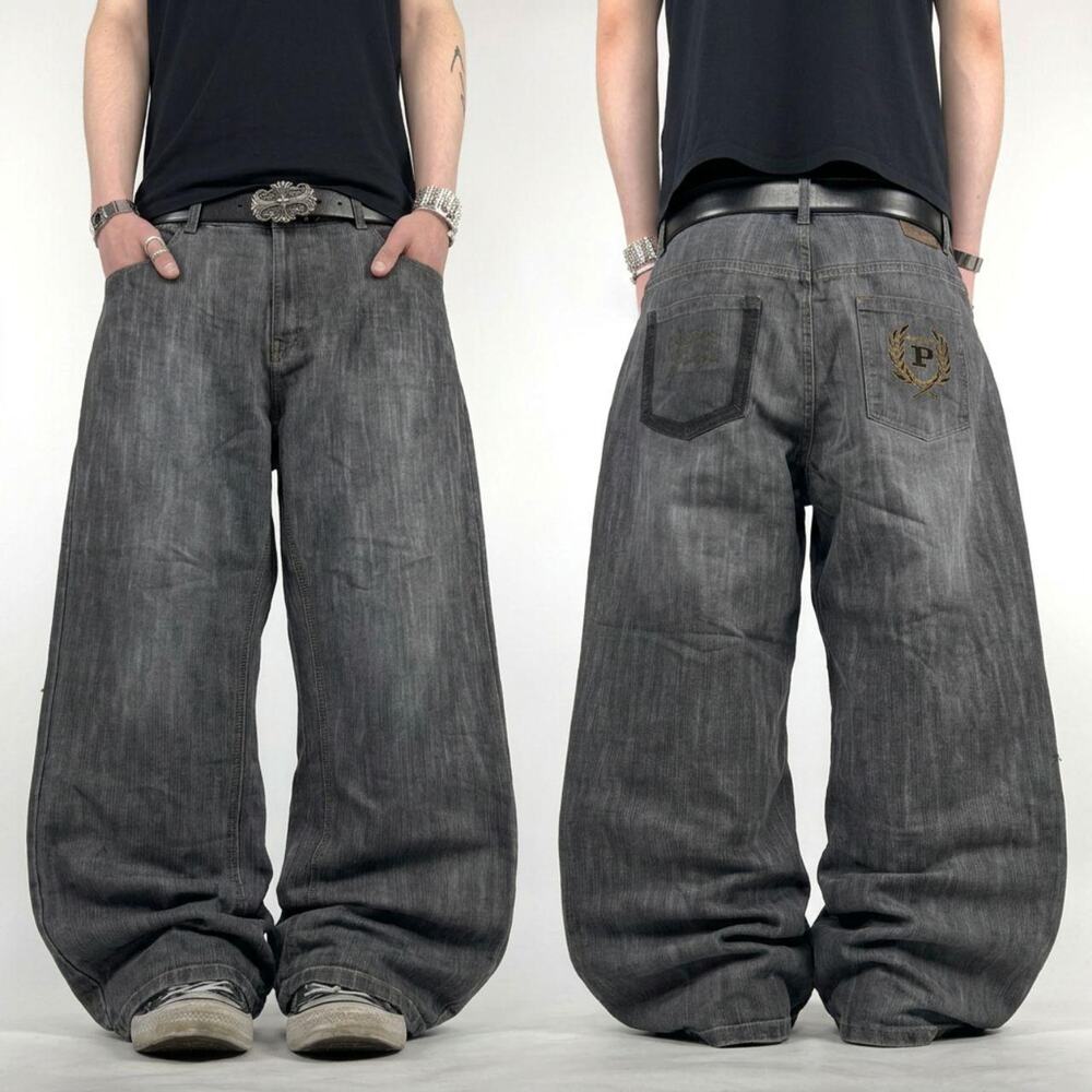 Vintage y2k phat farm grunge faded grey baggy wide leg archive jeans